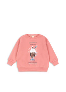 Konges Sløjd meisjes sweater pailletten peach blossom roze biologisch katoen