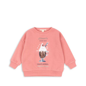 Konges Sløjd meisjes sweater pailletten peach blossom roze biologisch katoen