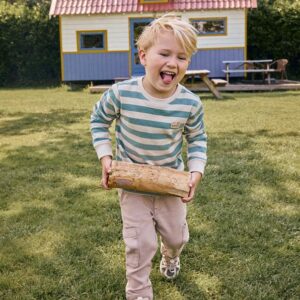 Jongens gestreepte longsleeve groen Daily7