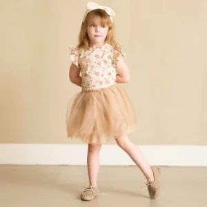 House of Jamie meisjes ruffled tee flowerbomb print