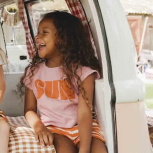 T-shirt Sun slubjersey Pink | Looxs Little