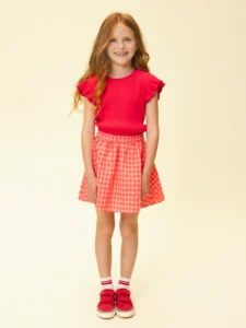 Looxs Little wijde rok Pink Hearts Check