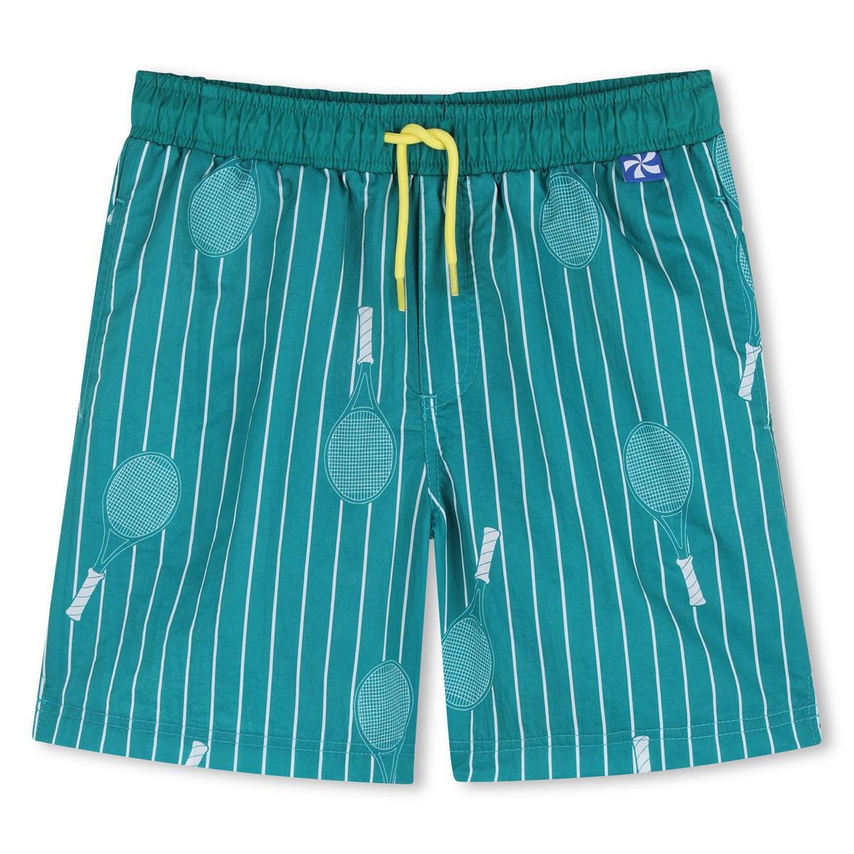 jongens zwemshort groen tennis print