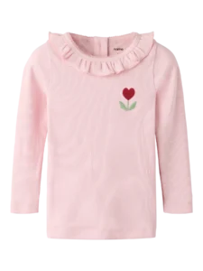 Name It meisjes rib top roze lange mouw