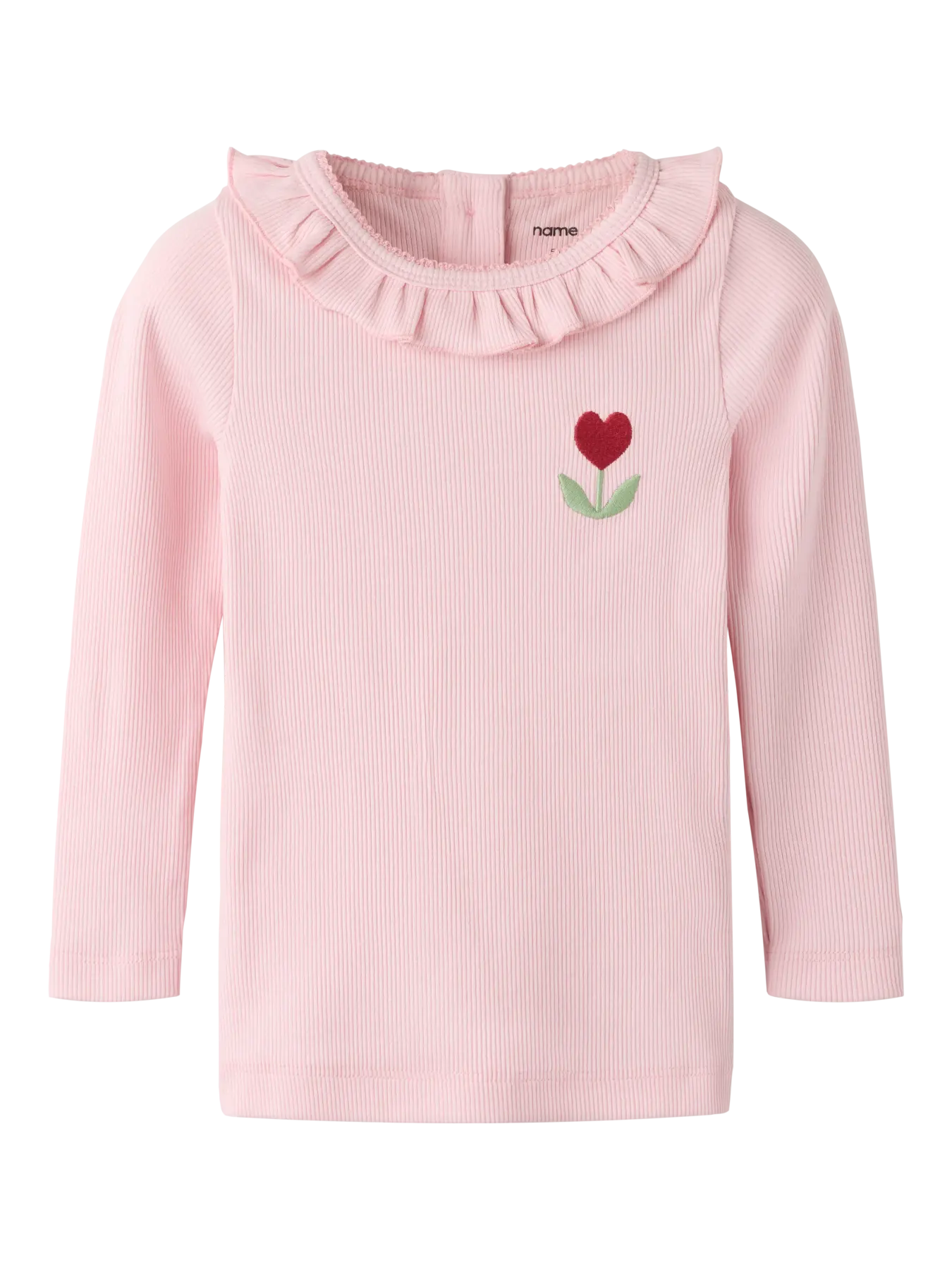 Roze shirt met bloemenborduursel