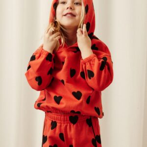 Mini Rodini hoodie Hearts rood