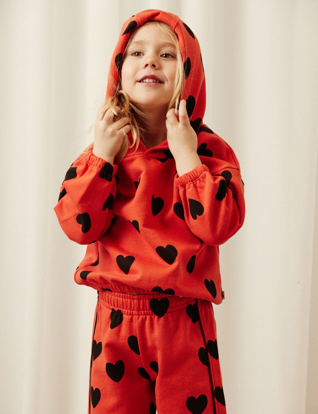 Mini Rodini hoodie Hearts rood