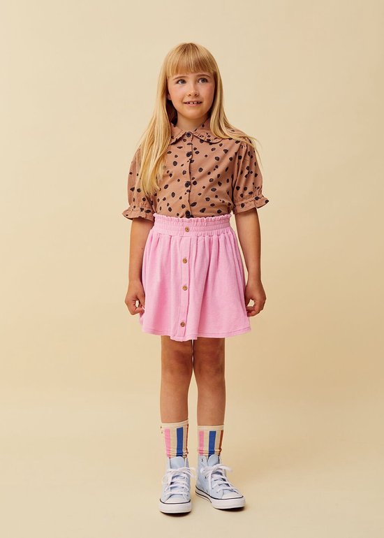 minirok smock skirt buttons roze sproet en sprout