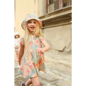 Konges Slojd jurk beige/roze/blauw bloomiegrape