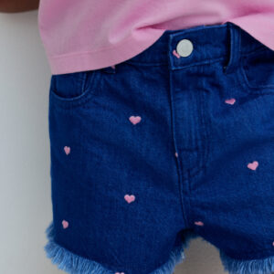 Meisjes denim short Lys met hartjes – The New Society