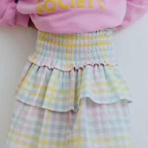 Meisjes rok Mallow met ruffles en ruit  – The New Society