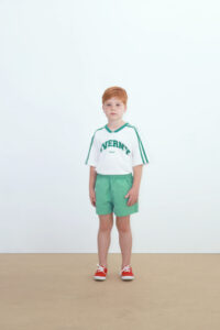 Giverny T-shirt uniseks biologisch katoen wit groen Tiny Cottons