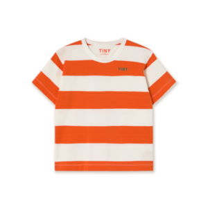 Tiny Cottons gestreept T-shirt biologisch katoen oranje wit
