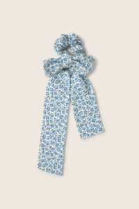 Animal print cotton scrunchie blue meisjes haaraccessoire – Cozmo