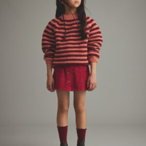 Cozmo kinderen corduroy rok oranje bruin knoopsluiting