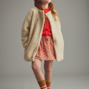 Cozmo kinderen corduroy rok bloemen roze