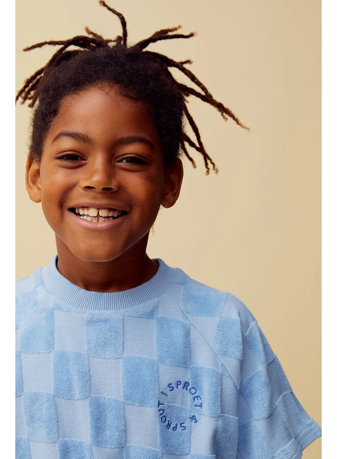 raglan sweatshirt terry blocks forever blue sproet en sprout