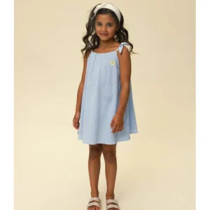 LOOXS Little | Seersucker Dress Blue Stripe