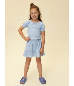 LOOXS Little | Seersucker Skirt Blue Stripe