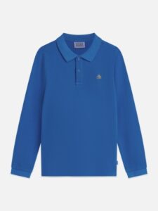 Scotch and Soda longsleeve polo blauw