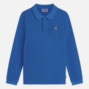 Scotch and Soda longsleeve polo blauw