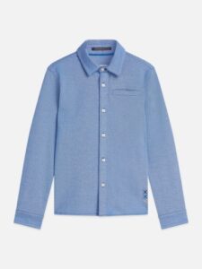 Scotch and Soda Twotone regularfit pique shirt bright white / strong blue