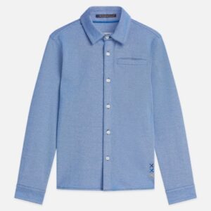 Scotch and Soda Twotone regularfit pique shirt bright white / strong blue