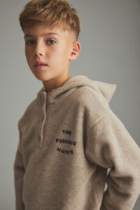 Cozmo kinderen soft bamboe hoodie jacket grijs stone