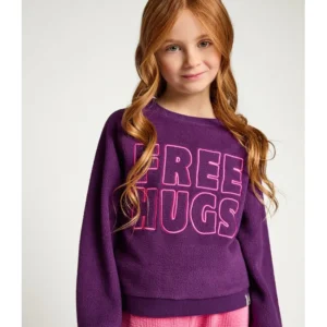 LOOXS REVOLUTION Little fleece sweater eggplant paars