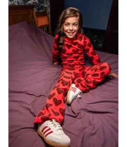 LOOXS REVOLUTION Little velvet flare pants velvet heart
