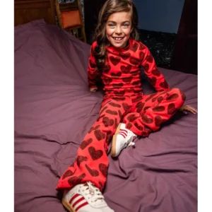 LOOXS REVOLUTION Little velvet flare pants velvet heart
